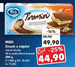 Kaufland MIDI Snack s náplní nabídka