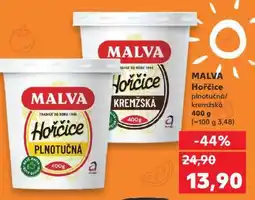 Kaufland Malva Hořčice plnotučná, kremžská nabídka