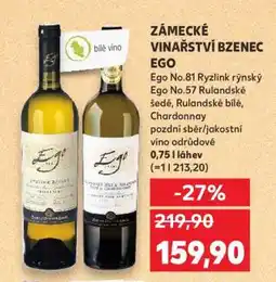 Kaufland Zámecké vinařství Bzenec EGO nabídka