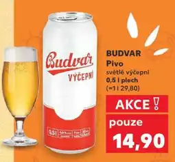 Kaufland BUDVAR Pivo světlé výčepní nabídka