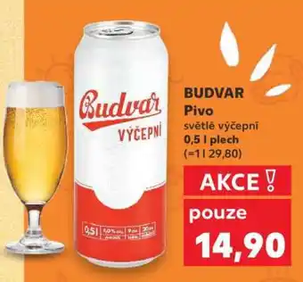 Kaufland BUDVAR Pivo světlé výčepní nabídka