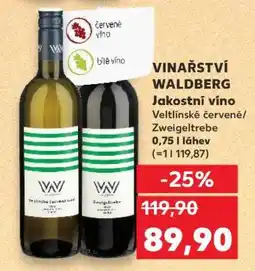 Kaufland VINAŘSTVÍ WALDBERG Jakostní víno nabídka