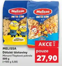 Kaufland MELISSA Dětské těstoviny Mimoni/Tlapková patrola nabídka