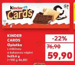 Kaufland KINDER CARDS Oplatka nabídka