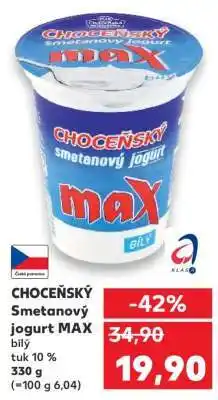 Kaufland CHOCEŇSKÝ Smetanový jogurt MAX nabídka