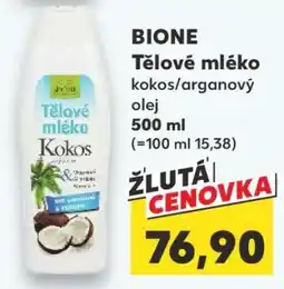 Kaufland BIONE Tělové mléko kokos/arganový olej nabídka