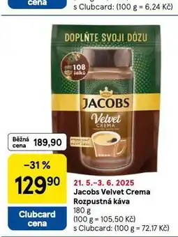 Tesco Jacobs velvet crema rozpustná káva nabídka