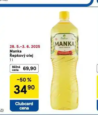 Tesco Manka řepkový olej nabídka