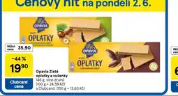 Tesco Opavia zlaté oplatky a sušenky nabídka