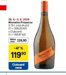 Tesco Mionetto prosecco nabídka