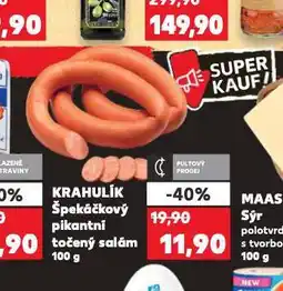 Kaufland Špekáčkový pikantní točený salám nabídka