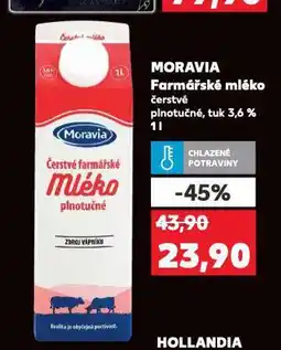 Kaufland Moravia farmářské mléko 3,6% nabídka