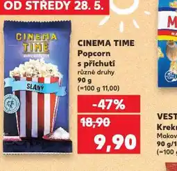 Kaufland Cinema popcorn s příchutí nabídka