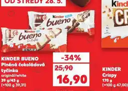 Kaufland Kinder bueno plněná čokoládová tyčinka nabídka