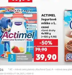 Kaufland Actimel jogurtové s l. casei nabídka
