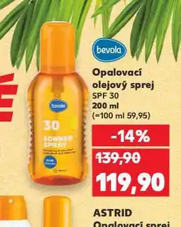 Kaufland Bevola opalovací olejový sprej nabídka