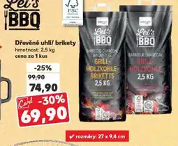 Kaufland Dřevěné brikety / uhlí nabídka