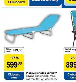 Tesco Plážové lehátko sunbay nabídka