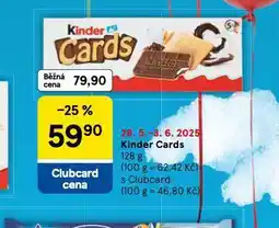 Tesco Kinder cards nabídka