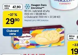 Tesco Haagen dazs zmrzlina nabídka