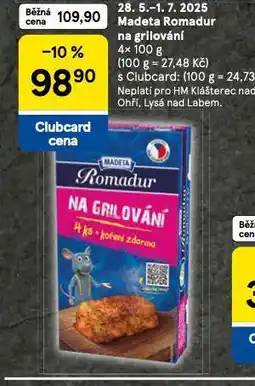 Tesco Madeta romadur na grilování nabídka
