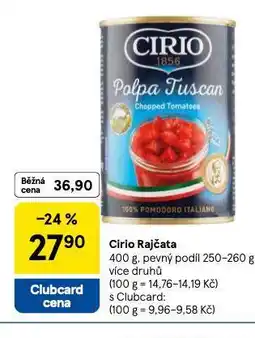 Tesco Cirio rajčata nabídka