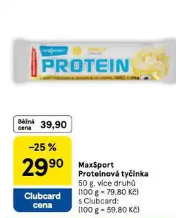 Tesco Maxsport protein tyčinka nabídka