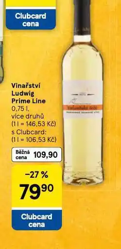 Tesco Vinařství ludwig prime line nabídka