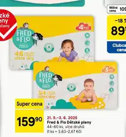 Tesco Fred & flo dětské pleny nabídka