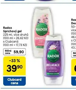 Tesco Radox sprchový gel nabídka