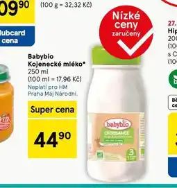 Tesco Babybio kojenecké mléko nabídka