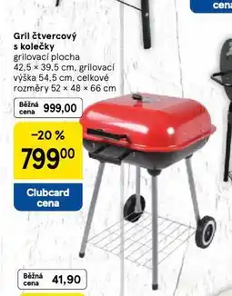 Tesco Gril čtvercový s kolečky nabídka