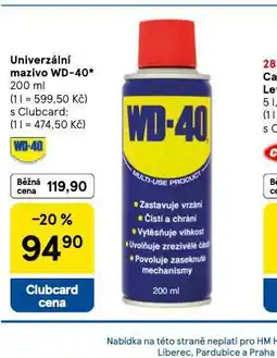 Tesco Univerzální mazivo wd-40 nabídka