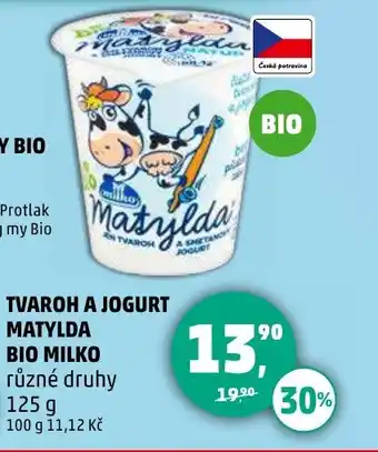Penny Market Tvaroh a jogurt matylda bio milko nabídka