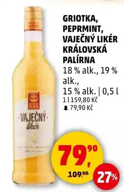 Penny Market Griotka, peprmint, vaječný likér královská palírna nabídka