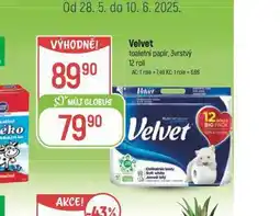 Globus Velvet toaletní papír nabídka
