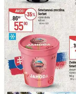 Globus Smetanová zmrzlina, sorbet nabídka