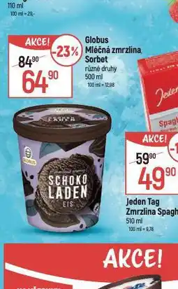 Globus Globus mléčná zmrzlina, sorbet nabídka