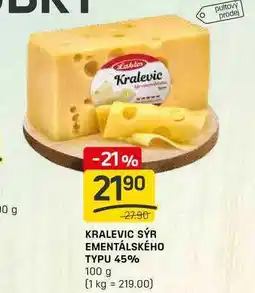 Flop KRALEVIC SÝR EMENTÁLSKÉHO TYPU 45% 100 g nabídka