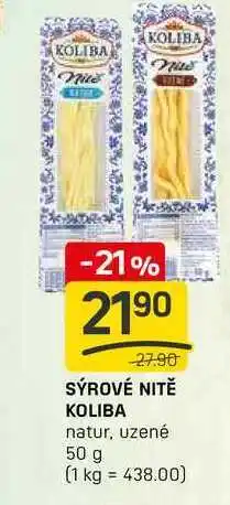 Flop SÝROVÉ NITĚ KOLIBA natur, uzené 50 g nabídka