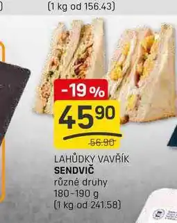 Flop LAHŮDKY VAVŘÍK SENDVIČ různé druhy 180-190 g nabídka