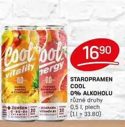 Flop STAROPRAMEN COOL 0% ALKOHOLU různé druhy 0,5 l, plech nabídka