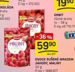 Flop OVOCE SUŠENÉ MRAZEM JAHODY, MALINY 30 g nabídka