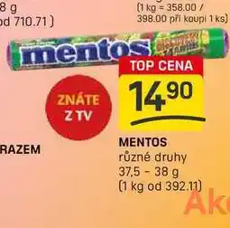 Flop MENTOS různé druhy 37,5-38 g nabídka