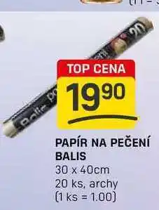 Flop PAPÍR NA PEČENÍ BALIS 30 x 40cm 20 ks, archy nabídka
