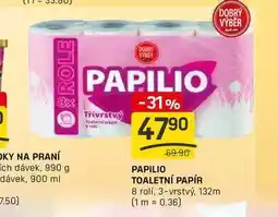 Flop PAPILIO TOALETNÍ PAPÍR 8 rolí, 3-vrstvý nabídka