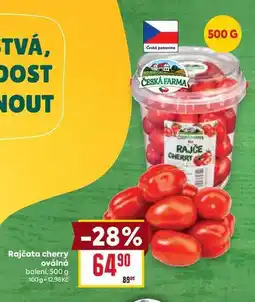 Billa Rajčata cherry oválná balení, 500 g nabídka