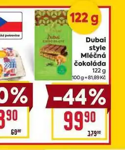 Billa Dubai style Mléčná čokoláda 122 g nabídka