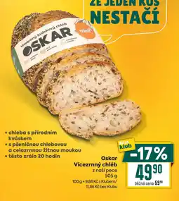 Billa Oskar Vícezrnný chléb z naší pece 505 g nabídka