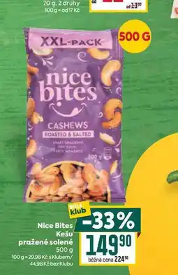 Billa Nice Bites Kešu pražené solené 500 g nabídka